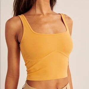 Abercrombie & Fitch Seamless Corset Squareneck‎ Tank Top Yellow